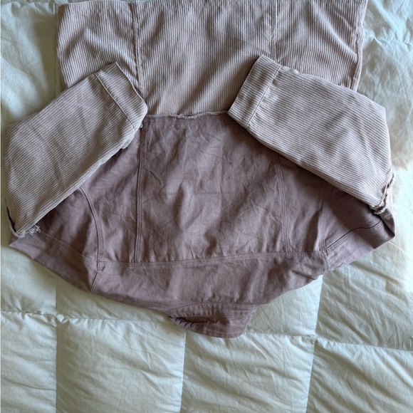 Chic pink double color Corduroy Jacket - Picture 4 of 5